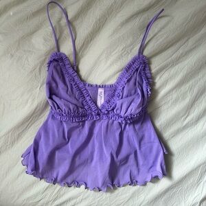 Urban Outfitters Out from Under Purple Ruffled Crop Top Medium